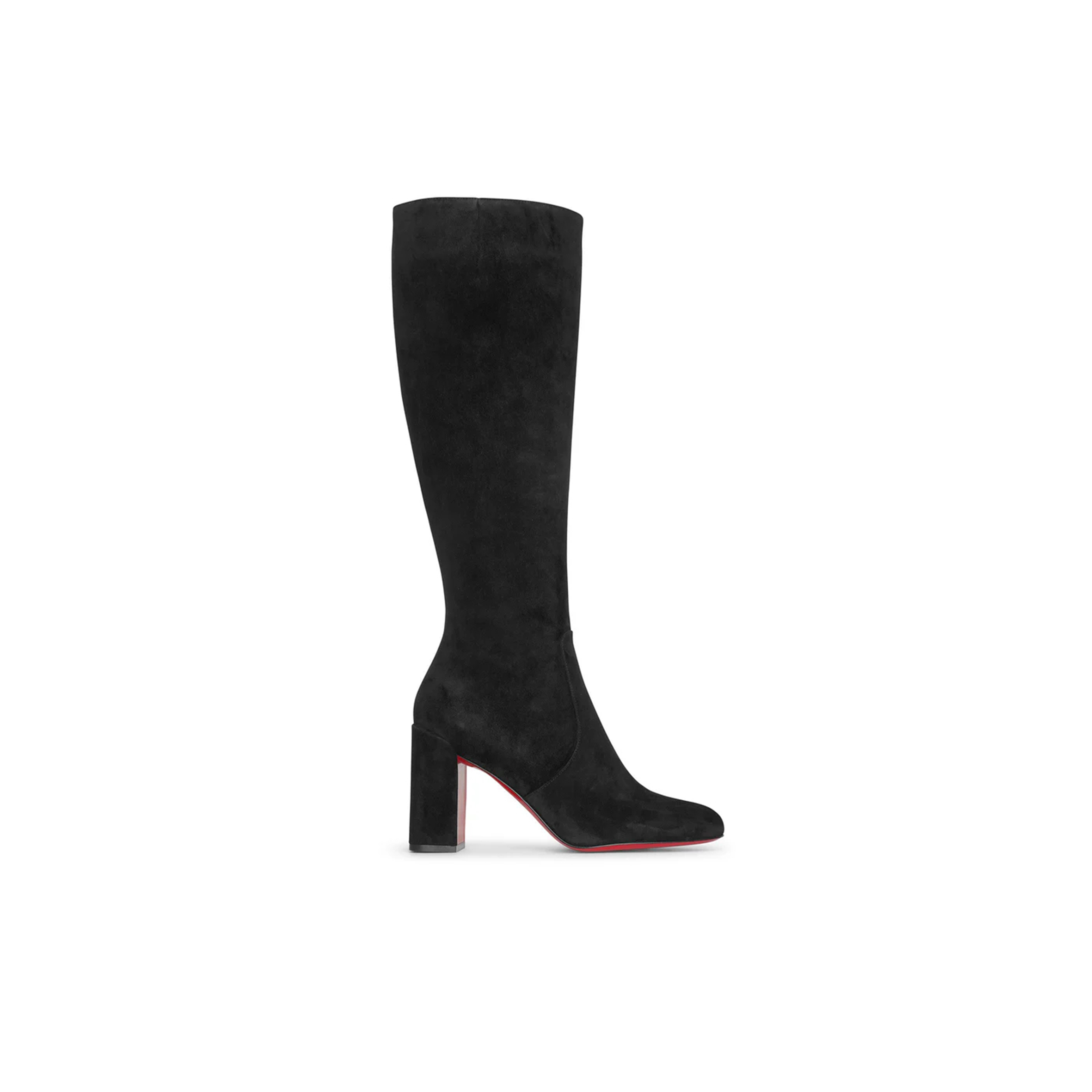 CHRISTIAN LOUBOUTIN CAVALIKA 85 BLACK SUEDE BOOTS 